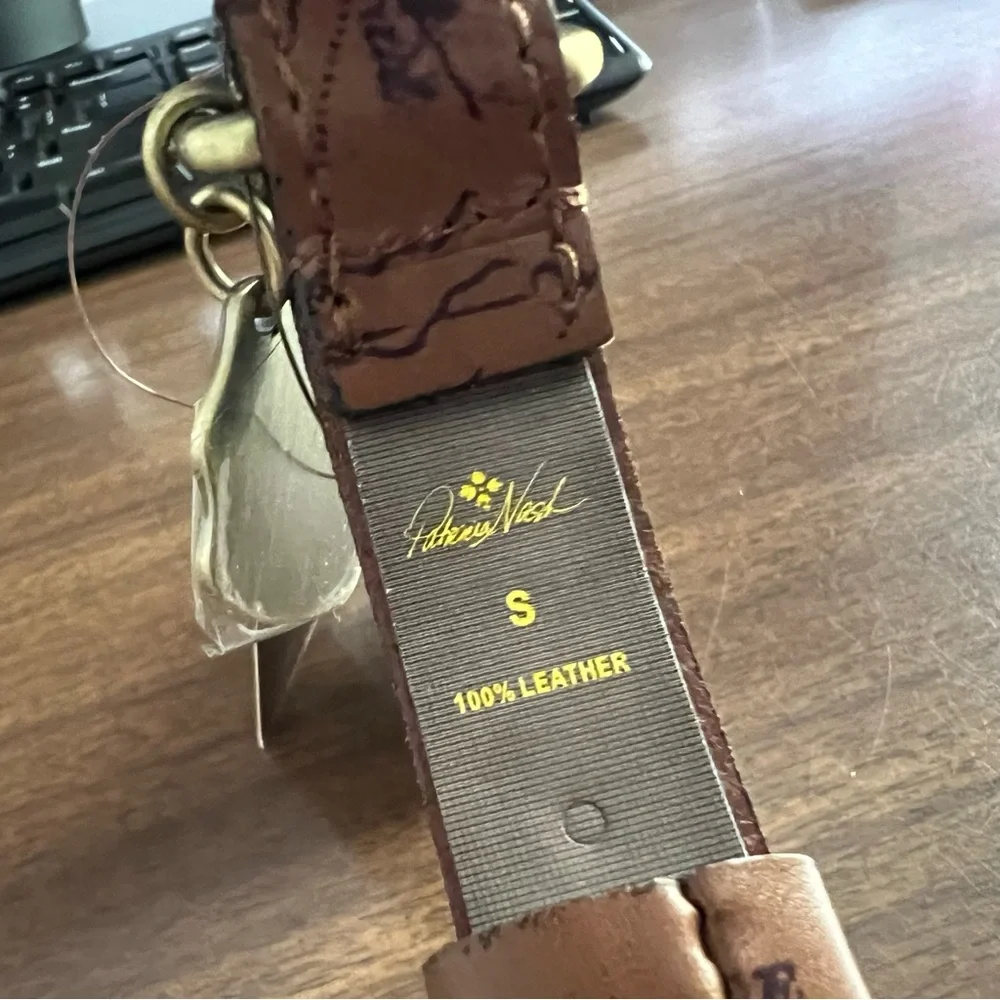 Patricia Nash Signature Map Leather Pet Dog Collar Size Small NWT